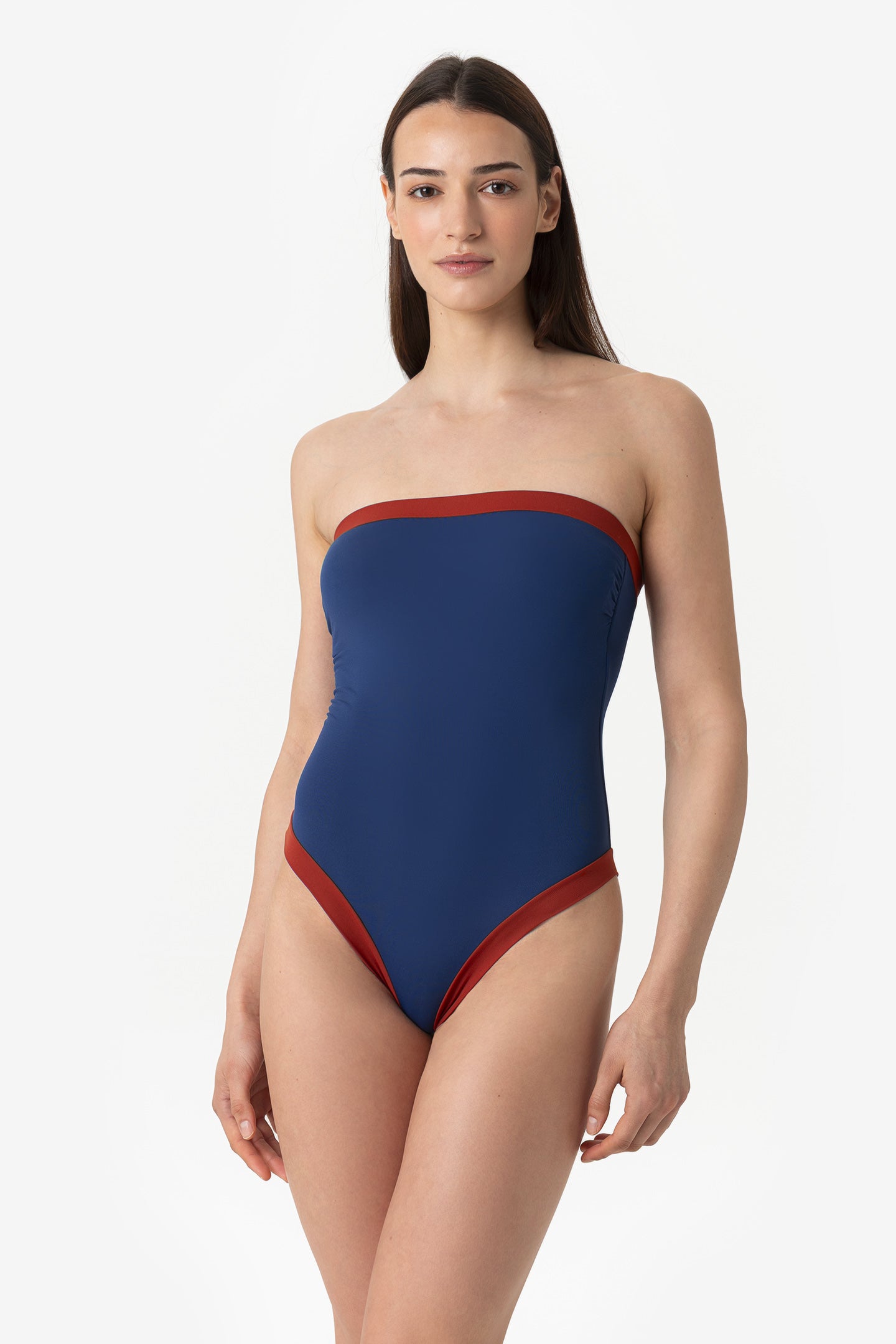 Isa | Intero Fascia Bordato Con Coppe - Blu/Ruggine - donna - Raggianti