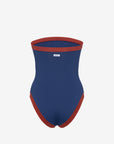 Isa | Intero Fascia Bordato Con Coppe - Blu/Ruggine - donna - Raggianti