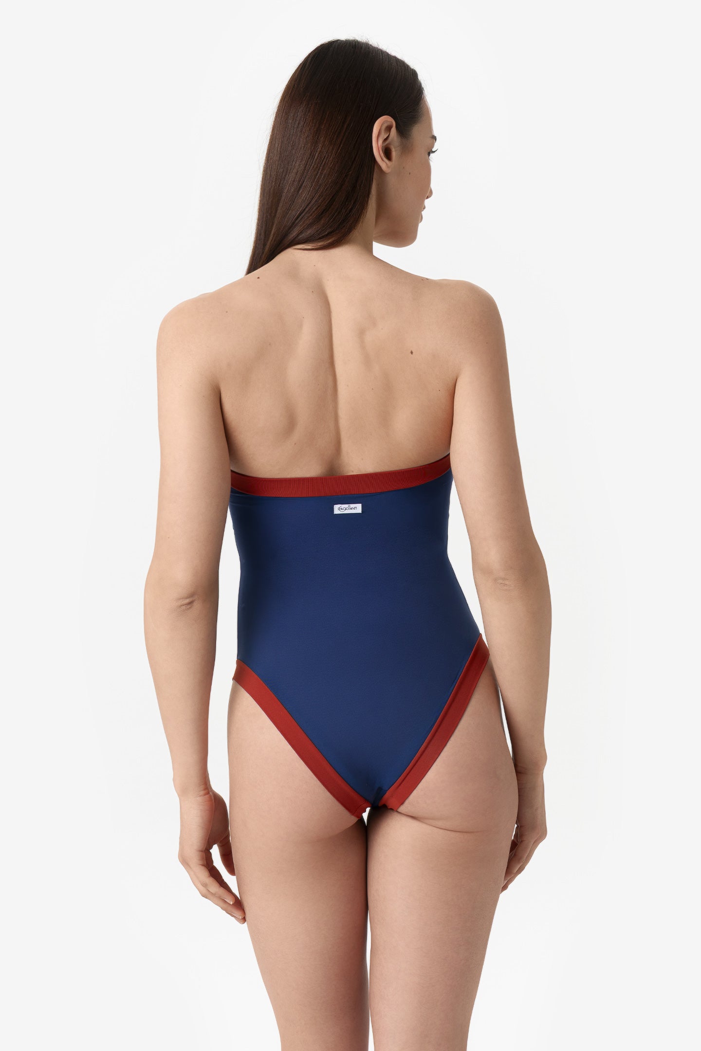 Isa | Intero Fascia Bordato Con Coppe - Blu/Ruggine - donna - Raggianti
