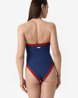 Isa | Intero Fascia Bordato Con Coppe - Blu/Ruggine - donna - Raggianti
