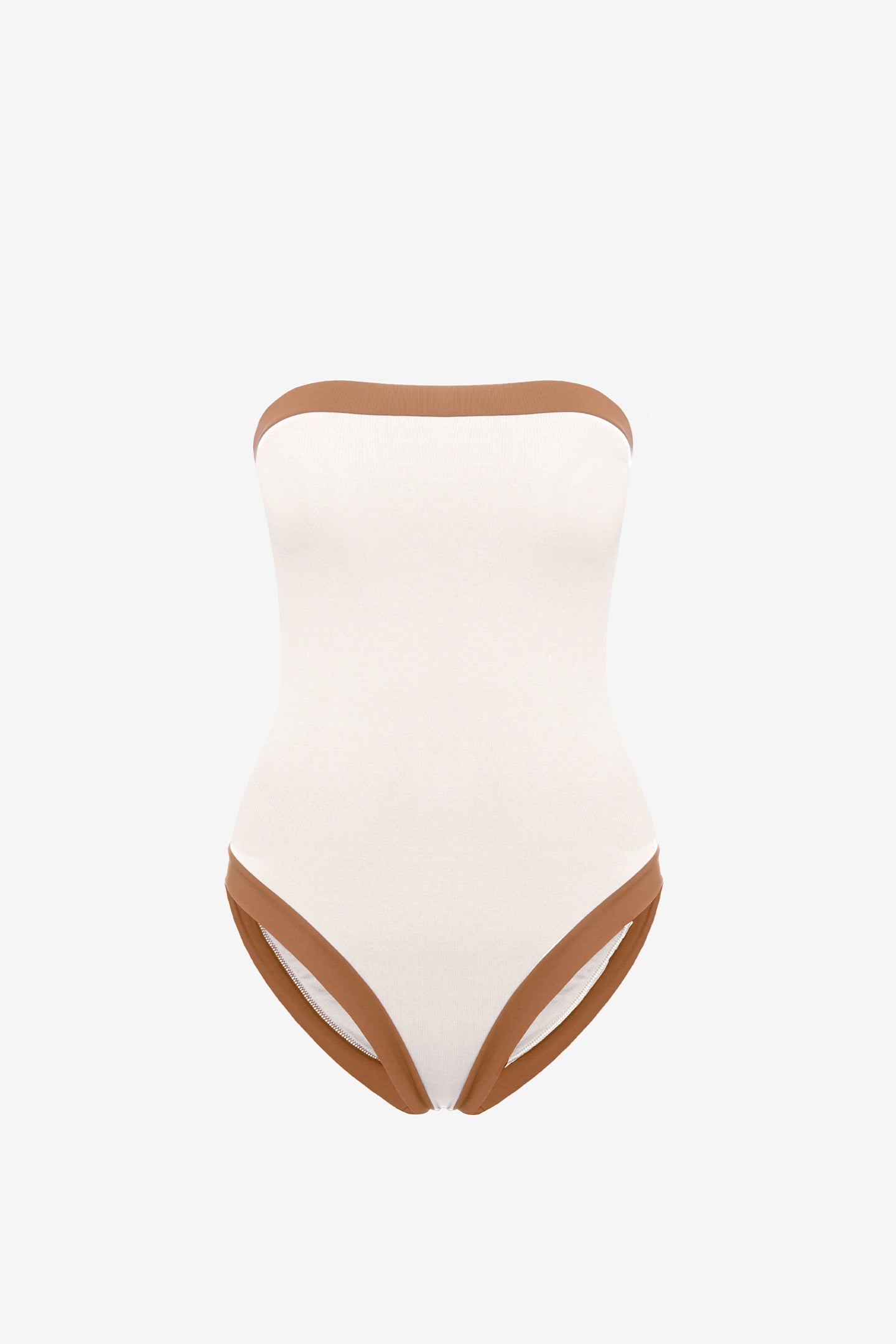 Isa | Intero Fascia Bordato Con Coppe - Yougurt/Tabacco - donna - Raggianti