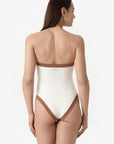 Isa | Intero Fascia Bordato Con Coppe - Yougurt/Tabacco - donna - Raggianti
