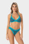 Perla | Slip Bikini a Vita Bassa Bordato - Turchese - donna - Raggianti