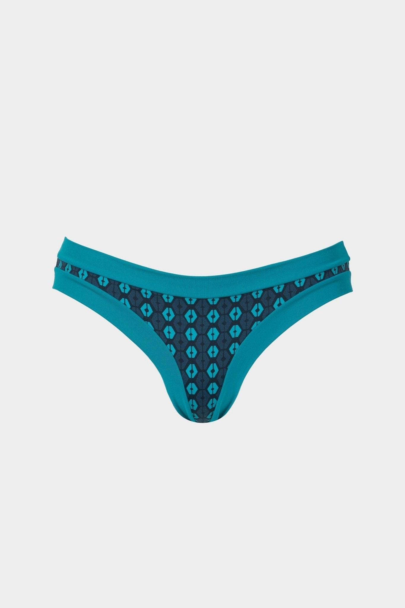 Perla | Slip Bikini a Vita Bassa Bordato - Turchese - donna - Raggianti