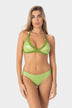 Anna | Slip Bikini Satinato a Vita Bassa Bordato - Verde - donna - Raggianti