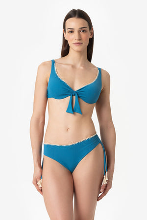 Viviana | Slip Classico Binario Con Ricamo - Botanic Ottanio - donna - Raggianti