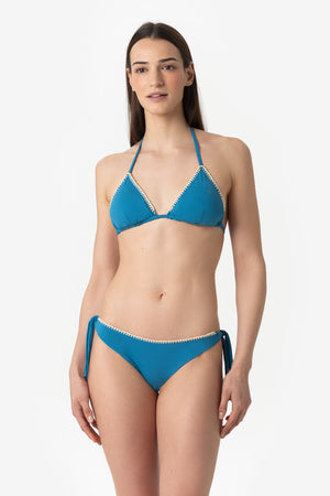 Giorgia | Slip Annodato Con Ricamo - Botanic Ottanio - donna - Raggianti