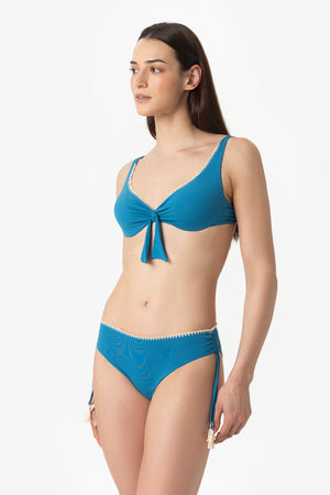 Viviana | Slip Classico Binario Con Ricamo - Botanic Ottanio - donna - Raggianti