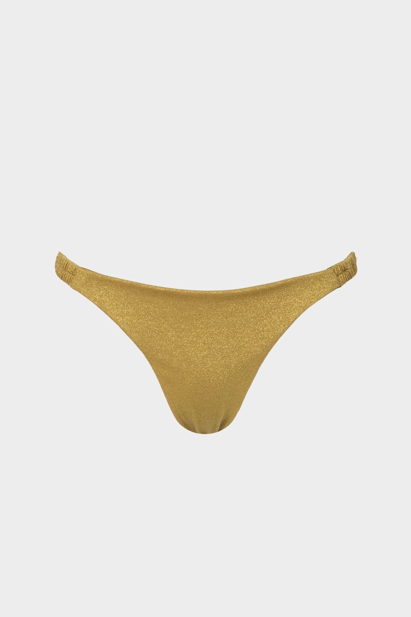 Livia | Slip Bikini Brasiliana con Laccetti in Lurex - Oro - donna - Raggianti