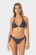 Barbara | Top Bikini Triangolo Lurex con Volant - Nero - donna - Raggianti