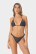 Romina | Top Bikini Triangolo Lurex con Coppe - Nero - donna - Raggianti